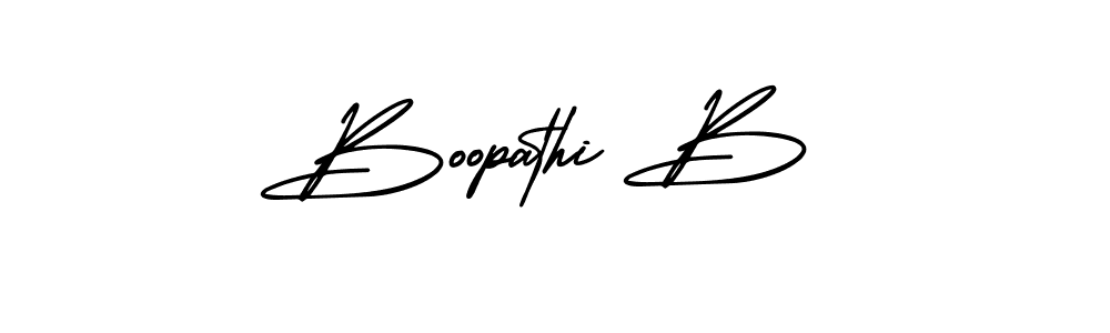 Boopathi B stylish signature style. Best Handwritten Sign (AmerikaSignatureDemo-Regular) for my name. Handwritten Signature Collection Ideas for my name Boopathi B. Boopathi B signature style 3 images and pictures png