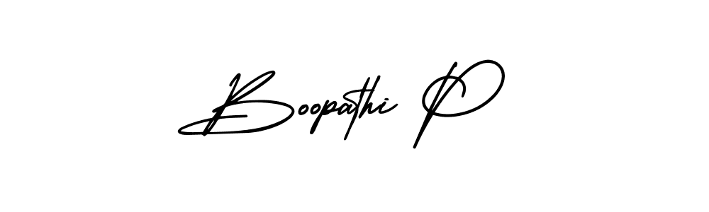 How to make Boopathi P signature? AmerikaSignatureDemo-Regular is a professional autograph style. Create handwritten signature for Boopathi P name. Boopathi P signature style 3 images and pictures png