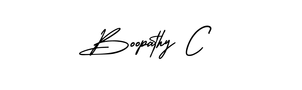 Use a signature maker to create a handwritten signature online. With this signature software, you can design (AmerikaSignatureDemo-Regular) your own signature for name Boopathy C. Boopathy C signature style 3 images and pictures png