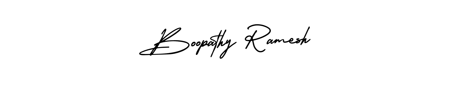 You should practise on your own different ways (AmerikaSignatureDemo-Regular) to write your name (Boopathy Ramesh) in signature. don't let someone else do it for you. Boopathy Ramesh signature style 3 images and pictures png