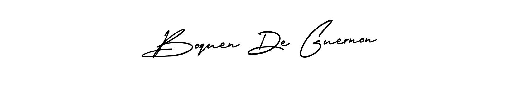 You should practise on your own different ways (AmerikaSignatureDemo-Regular) to write your name (Boquen De Guernon) in signature. don't let someone else do it for you. Boquen De Guernon signature style 3 images and pictures png