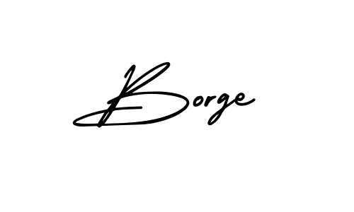 How to make Borge name signature. Use AmerikaSignatureDemo-Regular style for creating short signs online. This is the latest handwritten sign. Borge signature style 3 images and pictures png