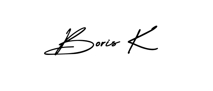Make a beautiful signature design for name Boris K. With this signature (AmerikaSignatureDemo-Regular) style, you can create a handwritten signature for free. Boris K signature style 3 images and pictures png