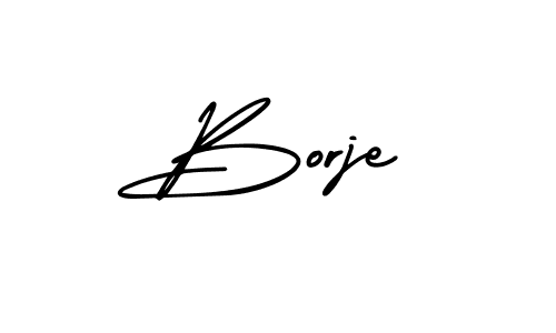 How to make Borje name signature. Use AmerikaSignatureDemo-Regular style for creating short signs online. This is the latest handwritten sign. Borje signature style 3 images and pictures png