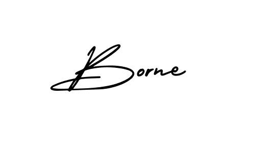 Make a beautiful signature design for name Borne. With this signature (AmerikaSignatureDemo-Regular) style, you can create a handwritten signature for free. Borne signature style 3 images and pictures png