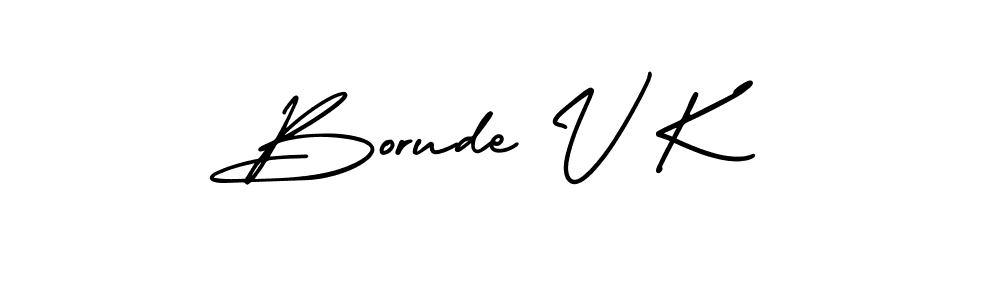 Borude V K stylish signature style. Best Handwritten Sign (AmerikaSignatureDemo-Regular) for my name. Handwritten Signature Collection Ideas for my name Borude V K. Borude V K signature style 3 images and pictures png