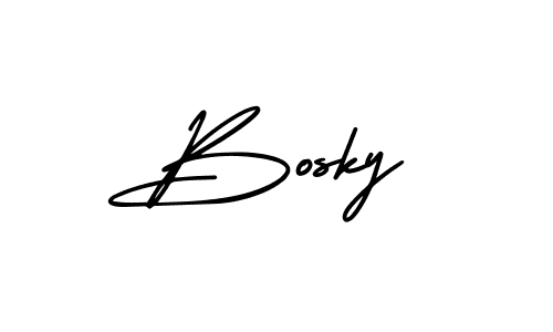 Make a beautiful signature design for name Bosky. With this signature (AmerikaSignatureDemo-Regular) style, you can create a handwritten signature for free. Bosky signature style 3 images and pictures png