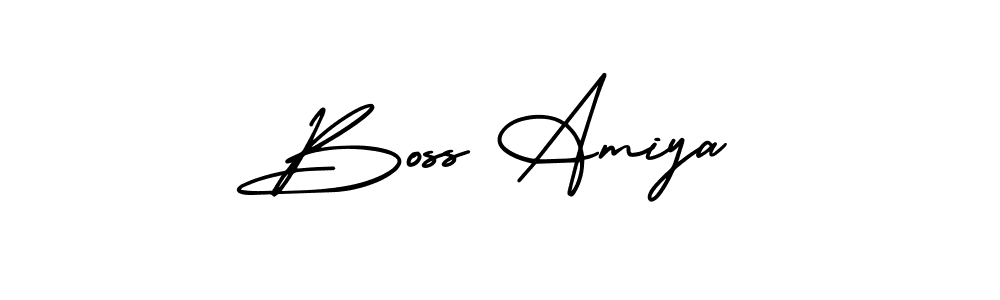 Make a beautiful signature design for name Boss Amiya. With this signature (AmerikaSignatureDemo-Regular) style, you can create a handwritten signature for free. Boss Amiya signature style 3 images and pictures png