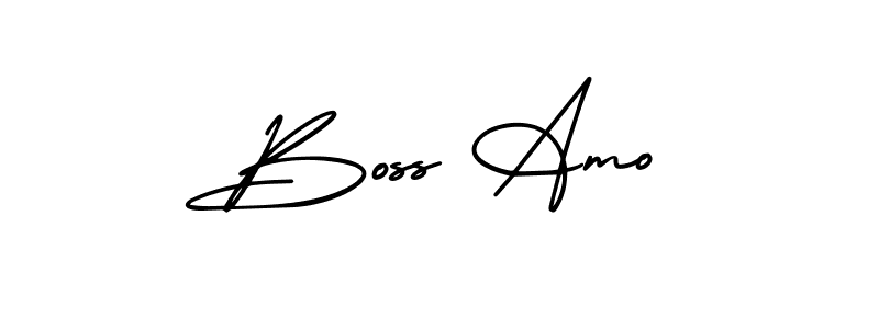 Create a beautiful signature design for name Boss Amo. With this signature (AmerikaSignatureDemo-Regular) fonts, you can make a handwritten signature for free. Boss Amo signature style 3 images and pictures png