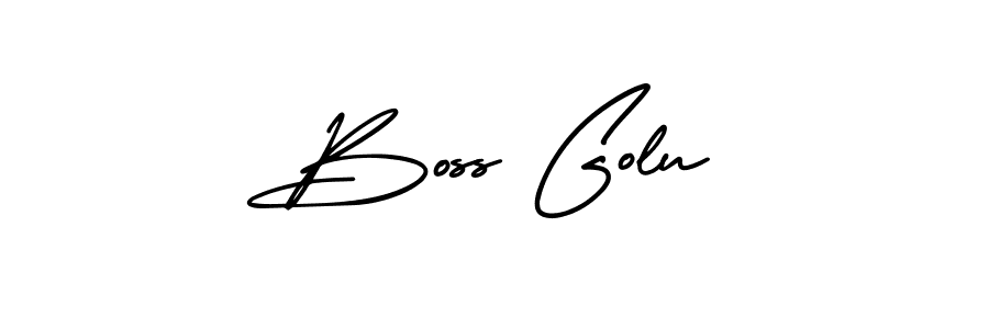 It looks lik you need a new signature style for name Boss Golu. Design unique handwritten (AmerikaSignatureDemo-Regular) signature with our free signature maker in just a few clicks. Boss Golu signature style 3 images and pictures png