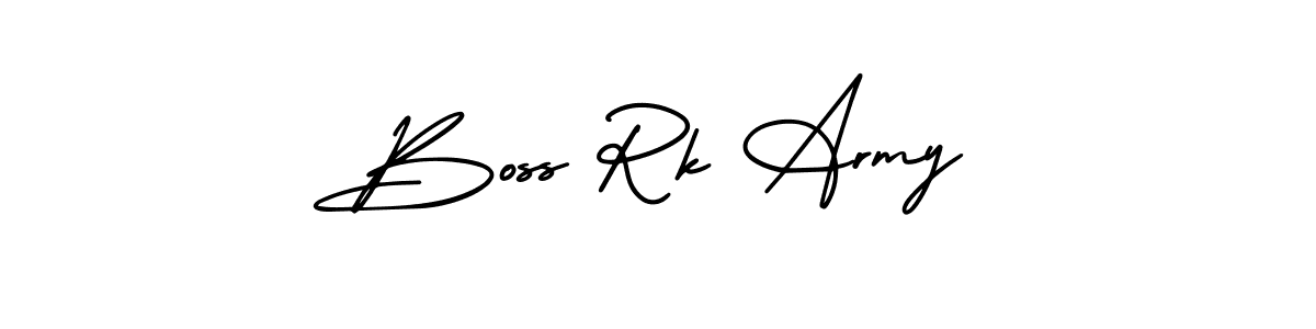 Use a signature maker to create a handwritten signature online. With this signature software, you can design (AmerikaSignatureDemo-Regular) your own signature for name Boss Rk Army. Boss Rk Army signature style 3 images and pictures png