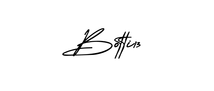 How to make Botti13 name signature. Use AmerikaSignatureDemo-Regular style for creating short signs online. This is the latest handwritten sign. Botti13 signature style 3 images and pictures png