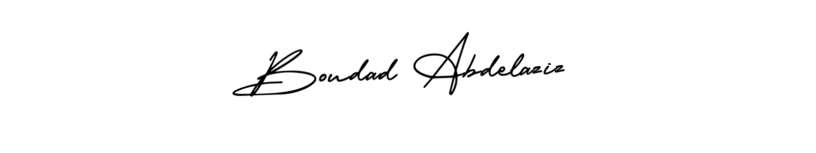 Make a beautiful signature design for name Boudad Abdelaziz. With this signature (AmerikaSignatureDemo-Regular) style, you can create a handwritten signature for free. Boudad Abdelaziz signature style 3 images and pictures png