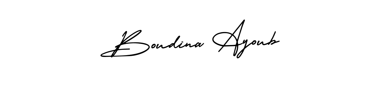 Create a beautiful signature design for name Boudina Ayoub. With this signature (AmerikaSignatureDemo-Regular) fonts, you can make a handwritten signature for free. Boudina Ayoub signature style 3 images and pictures png