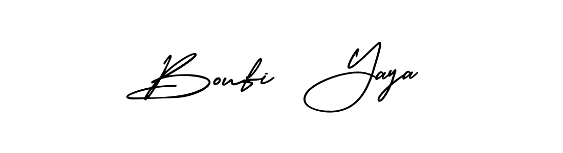 Similarly AmerikaSignatureDemo-Regular is the best handwritten signature design. Signature creator online .You can use it as an online autograph creator for name Boufi  Yaya. Boufi  Yaya signature style 3 images and pictures png