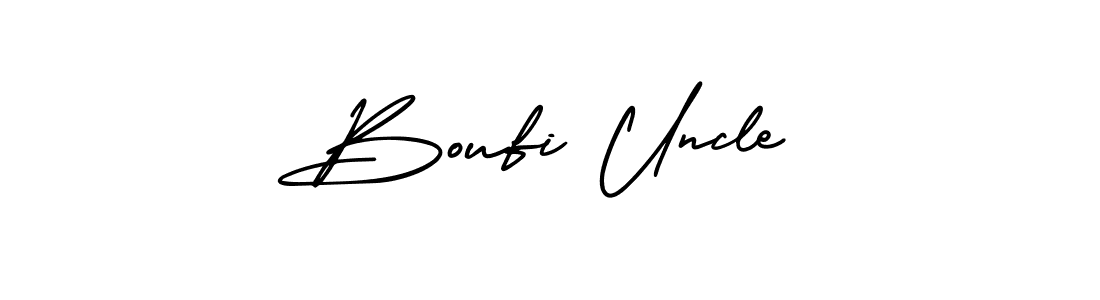 It looks lik you need a new signature style for name Boufi Uncle. Design unique handwritten (AmerikaSignatureDemo-Regular) signature with our free signature maker in just a few clicks. Boufi Uncle signature style 3 images and pictures png