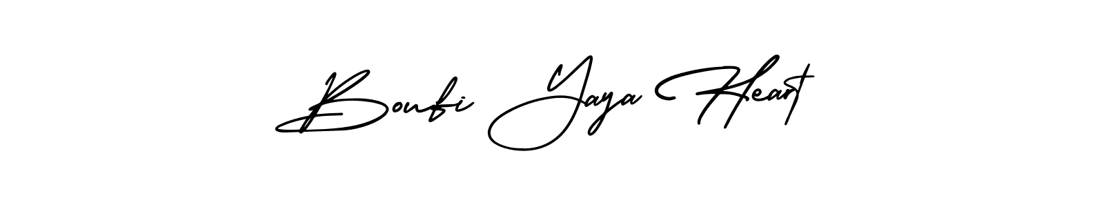 Boufi Yaya Heart stylish signature style. Best Handwritten Sign (AmerikaSignatureDemo-Regular) for my name. Handwritten Signature Collection Ideas for my name Boufi Yaya Heart. Boufi Yaya Heart signature style 3 images and pictures png