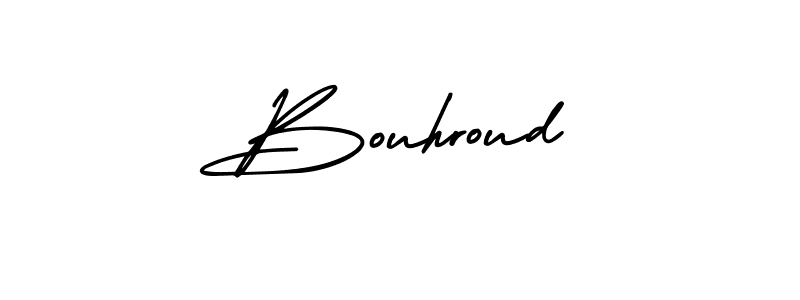 How to make Bouhroud name signature. Use AmerikaSignatureDemo-Regular style for creating short signs online. This is the latest handwritten sign. Bouhroud signature style 3 images and pictures png