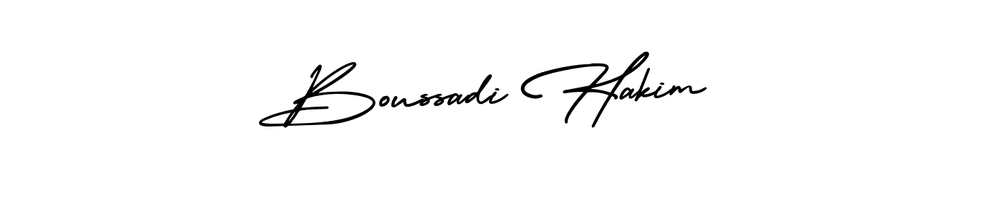 Use a signature maker to create a handwritten signature online. With this signature software, you can design (AmerikaSignatureDemo-Regular) your own signature for name Boussadi Hakim. Boussadi Hakim signature style 3 images and pictures png