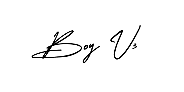 Create a beautiful signature design for name Boy V3. With this signature (AmerikaSignatureDemo-Regular) fonts, you can make a handwritten signature for free. Boy V3 signature style 3 images and pictures png