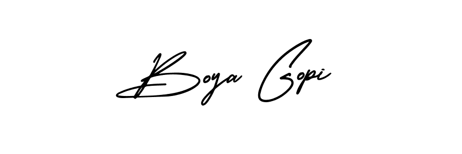 Use a signature maker to create a handwritten signature online. With this signature software, you can design (AmerikaSignatureDemo-Regular) your own signature for name Boya Gopi. Boya Gopi signature style 3 images and pictures png