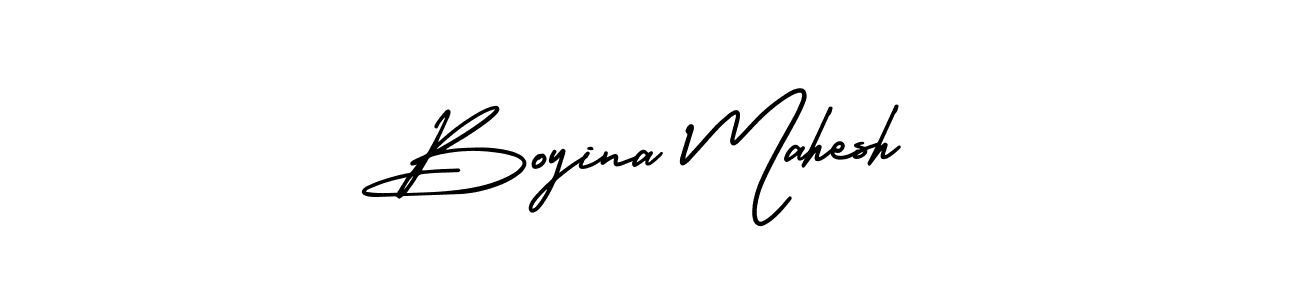 Boyina Mahesh stylish signature style. Best Handwritten Sign (AmerikaSignatureDemo-Regular) for my name. Handwritten Signature Collection Ideas for my name Boyina Mahesh. Boyina Mahesh signature style 3 images and pictures png