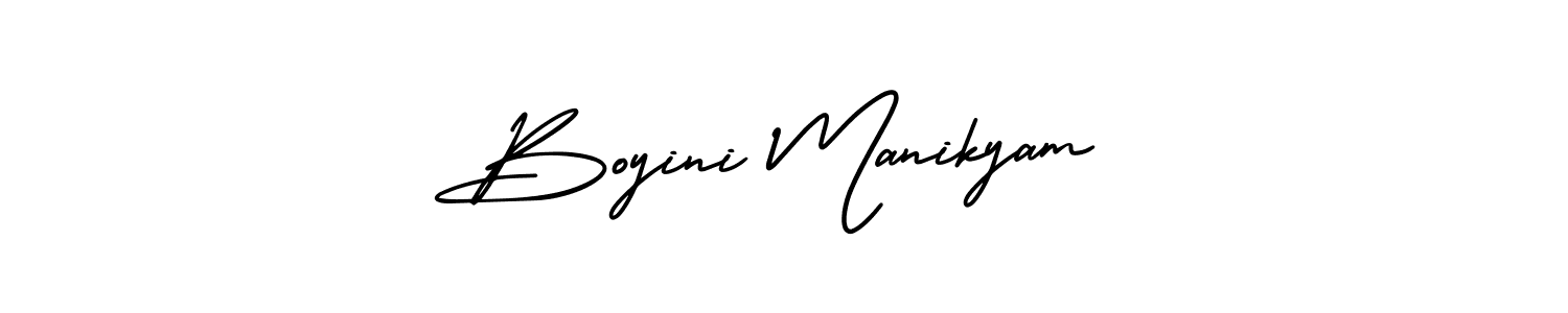 AmerikaSignatureDemo-Regular is a professional signature style that is perfect for those who want to add a touch of class to their signature. It is also a great choice for those who want to make their signature more unique. Get Boyini Manikyam name to fancy signature for free. Boyini Manikyam signature style 3 images and pictures png