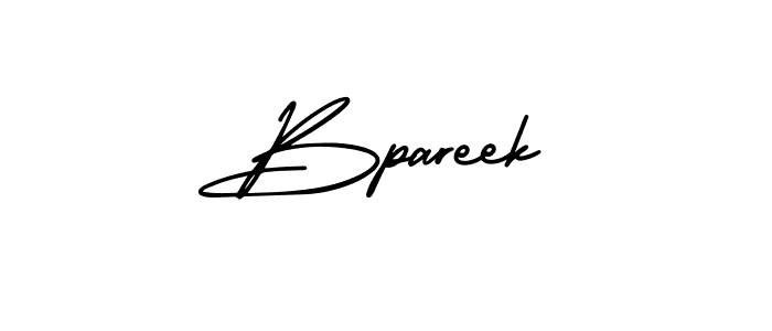 Use a signature maker to create a handwritten signature online. With this signature software, you can design (AmerikaSignatureDemo-Regular) your own signature for name Bpareek. Bpareek signature style 3 images and pictures png