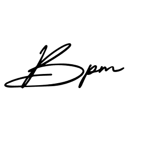 Make a beautiful signature design for name Bpm. With this signature (AmerikaSignatureDemo-Regular) style, you can create a handwritten signature for free. Bpm signature style 3 images and pictures png