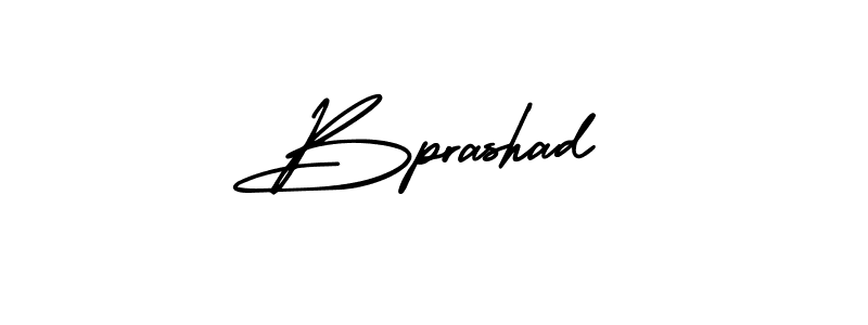 You should practise on your own different ways (AmerikaSignatureDemo-Regular) to write your name (Bprashad) in signature. don't let someone else do it for you. Bprashad signature style 3 images and pictures png