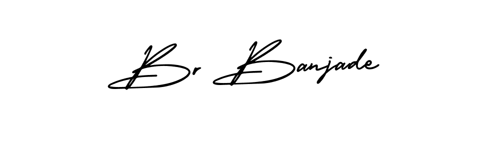 How to make Br Banjade name signature. Use AmerikaSignatureDemo-Regular style for creating short signs online. This is the latest handwritten sign. Br Banjade signature style 3 images and pictures png
