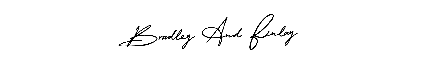 This is the best signature style for the Bradley And Finlay name. Also you like these signature font (AmerikaSignatureDemo-Regular). Mix name signature. Bradley And Finlay signature style 3 images and pictures png