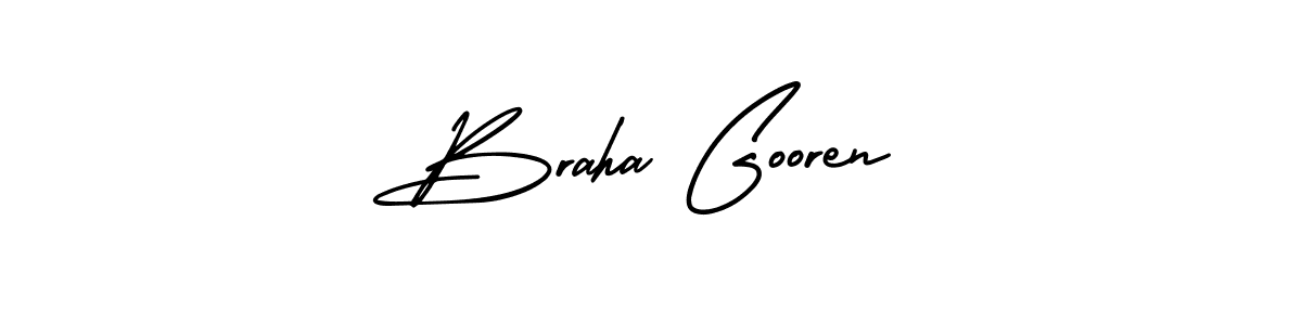 How to make Braha Gooren name signature. Use AmerikaSignatureDemo-Regular style for creating short signs online. This is the latest handwritten sign. Braha Gooren signature style 3 images and pictures png