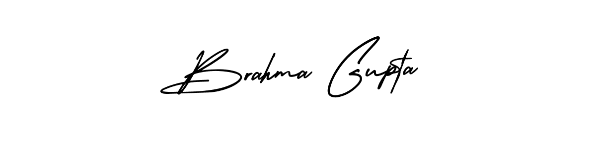 You should practise on your own different ways (AmerikaSignatureDemo-Regular) to write your name (Brahma Gupta) in signature. don't let someone else do it for you. Brahma Gupta signature style 3 images and pictures png