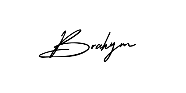 Use a signature maker to create a handwritten signature online. With this signature software, you can design (AmerikaSignatureDemo-Regular) your own signature for name Brahym. Brahym signature style 3 images and pictures png
