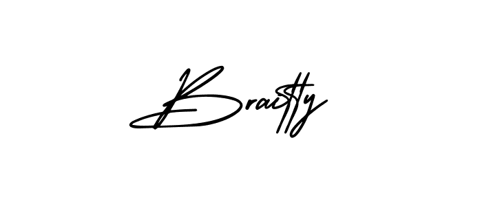 How to make Braitty name signature. Use AmerikaSignatureDemo-Regular style for creating short signs online. This is the latest handwritten sign. Braitty signature style 3 images and pictures png