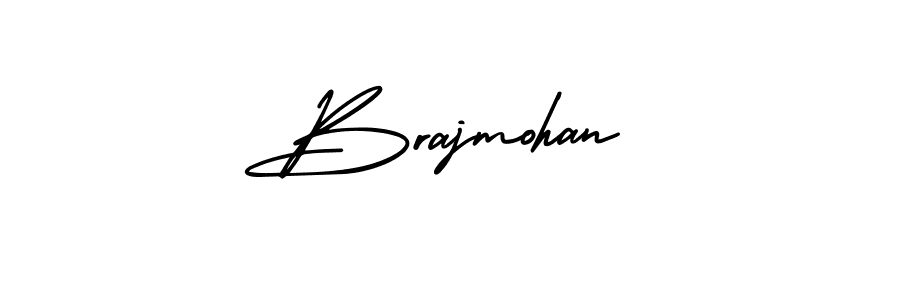 You should practise on your own different ways (AmerikaSignatureDemo-Regular) to write your name (Brajmohan) in signature. don't let someone else do it for you. Brajmohan signature style 3 images and pictures png
