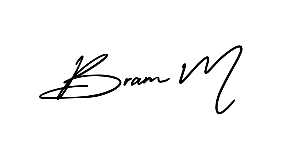 It looks lik you need a new signature style for name Bram M. Design unique handwritten (AmerikaSignatureDemo-Regular) signature with our free signature maker in just a few clicks. Bram M signature style 3 images and pictures png