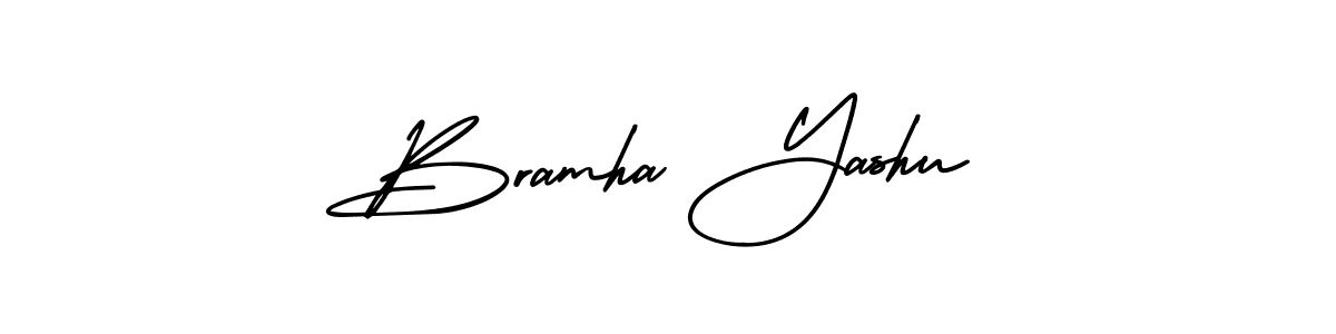 How to make Bramha Yashu name signature. Use AmerikaSignatureDemo-Regular style for creating short signs online. This is the latest handwritten sign. Bramha Yashu signature style 3 images and pictures png