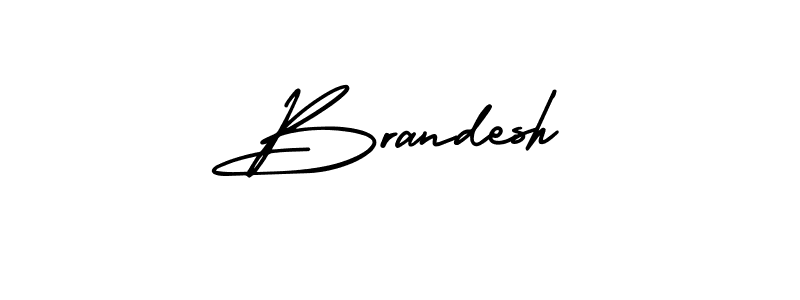 The best way (AmerikaSignatureDemo-Regular) to make a short signature is to pick only two or three words in your name. The name Brandesh include a total of six letters. For converting this name. Brandesh signature style 3 images and pictures png