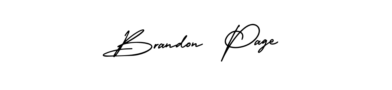 The best way (AmerikaSignatureDemo-Regular) to make a short signature is to pick only two or three words in your name. The name Brandon  Page include a total of six letters. For converting this name. Brandon  Page signature style 3 images and pictures png