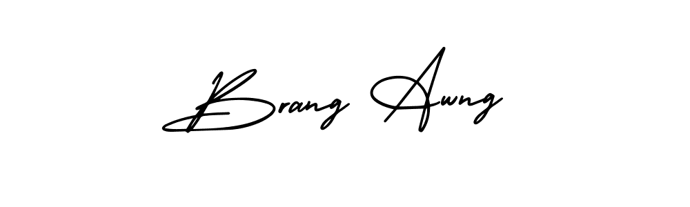 Brang Awng stylish signature style. Best Handwritten Sign (AmerikaSignatureDemo-Regular) for my name. Handwritten Signature Collection Ideas for my name Brang Awng. Brang Awng signature style 3 images and pictures png