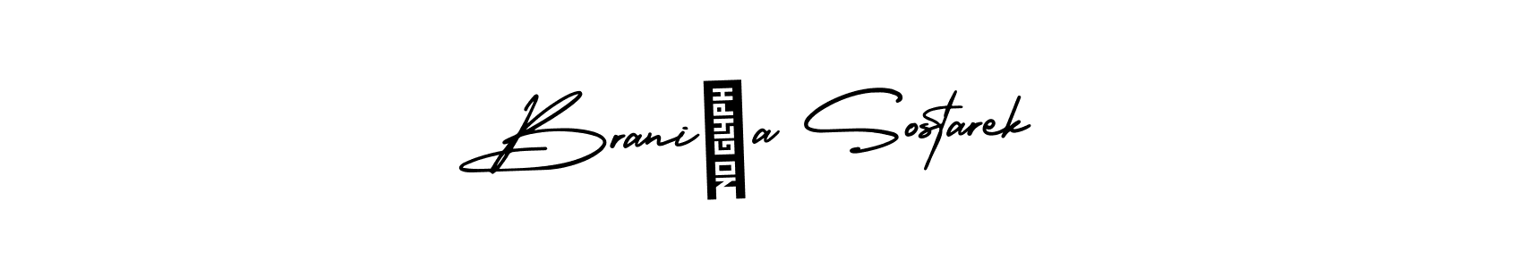 This is the best signature style for the Braniča Sostarek name. Also you like these signature font (AmerikaSignatureDemo-Regular). Mix name signature. Braniča Sostarek signature style 3 images and pictures png