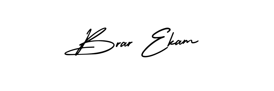 This is the best signature style for the Brar Ekam name. Also you like these signature font (AmerikaSignatureDemo-Regular). Mix name signature. Brar Ekam signature style 3 images and pictures png