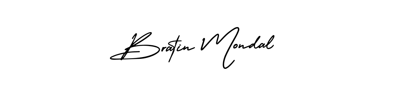 Bratin Mondal stylish signature style. Best Handwritten Sign (AmerikaSignatureDemo-Regular) for my name. Handwritten Signature Collection Ideas for my name Bratin Mondal. Bratin Mondal signature style 3 images and pictures png