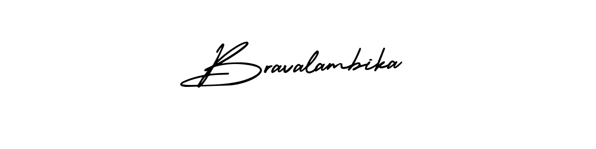 Make a beautiful signature design for name Bravalambika. With this signature (AmerikaSignatureDemo-Regular) style, you can create a handwritten signature for free. Bravalambika signature style 3 images and pictures png