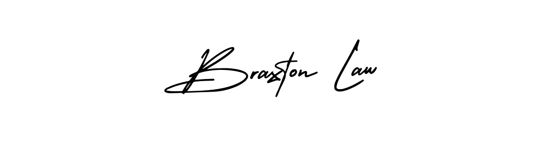 Use a signature maker to create a handwritten signature online. With this signature software, you can design (AmerikaSignatureDemo-Regular) your own signature for name Braxton Law. Braxton Law signature style 3 images and pictures png