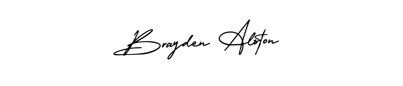 It looks lik you need a new signature style for name Brayden Alston. Design unique handwritten (AmerikaSignatureDemo-Regular) signature with our free signature maker in just a few clicks. Brayden Alston signature style 3 images and pictures png