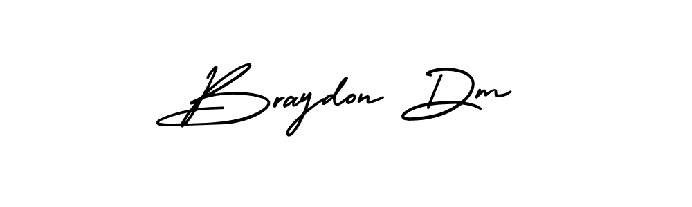 if you are searching for the best signature style for your name Braydon Dm. so please give up your signature search. here we have designed multiple signature styles  using AmerikaSignatureDemo-Regular. Braydon Dm signature style 3 images and pictures png