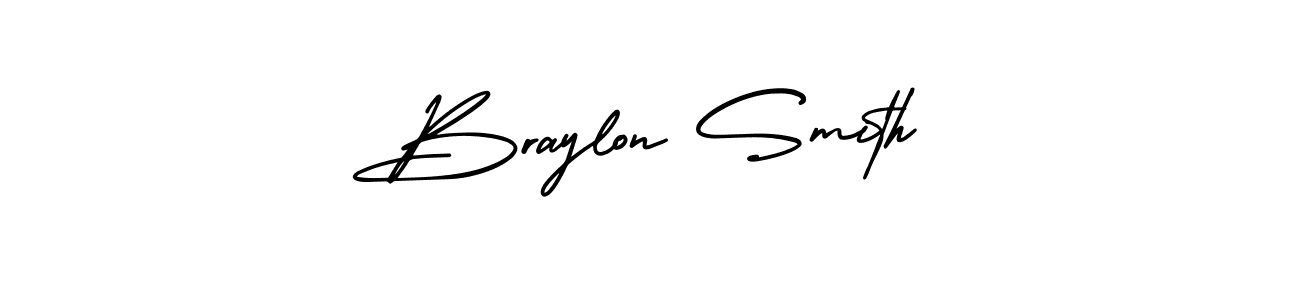 Braylon Smith stylish signature style. Best Handwritten Sign (AmerikaSignatureDemo-Regular) for my name. Handwritten Signature Collection Ideas for my name Braylon Smith. Braylon Smith signature style 3 images and pictures png